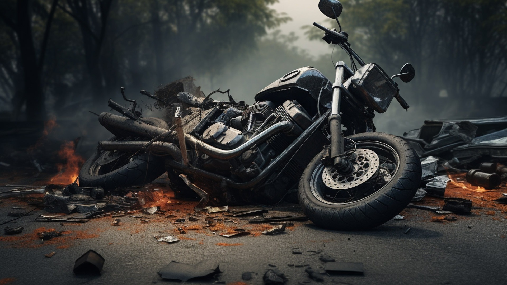 Мотоциклист на скорости врезался в автомобиль в Приморье