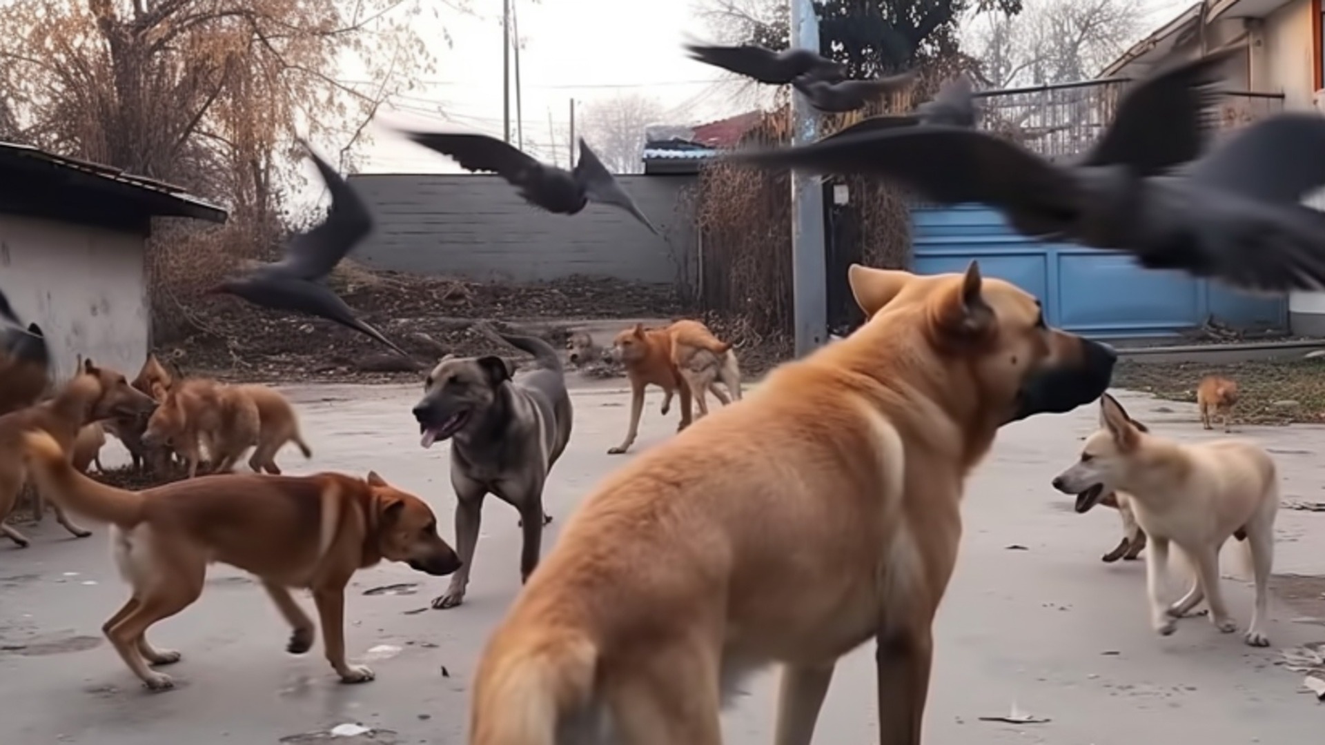 Злые бездомные псы поселились на территории детского сада во Владивостоке