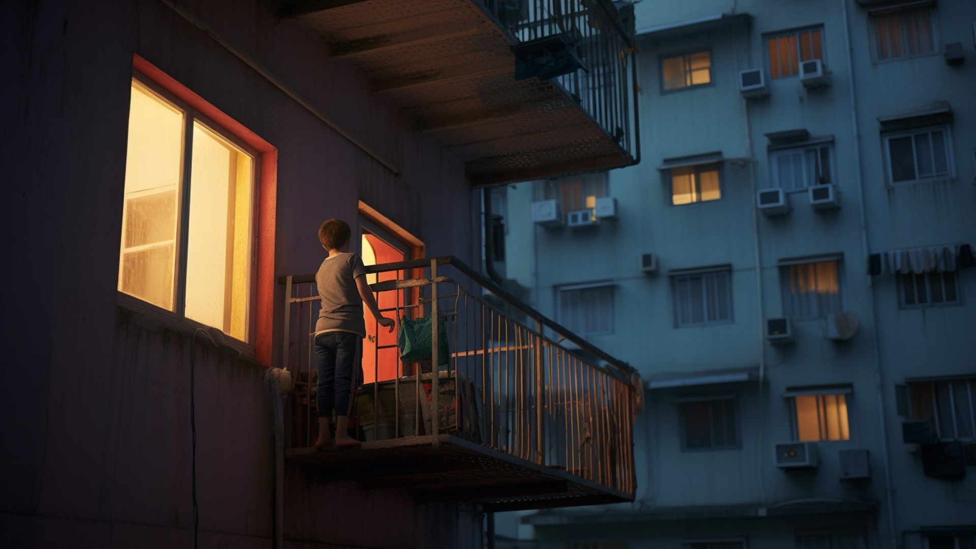 Двое детей повисли на краю балкона в Приморье — видео