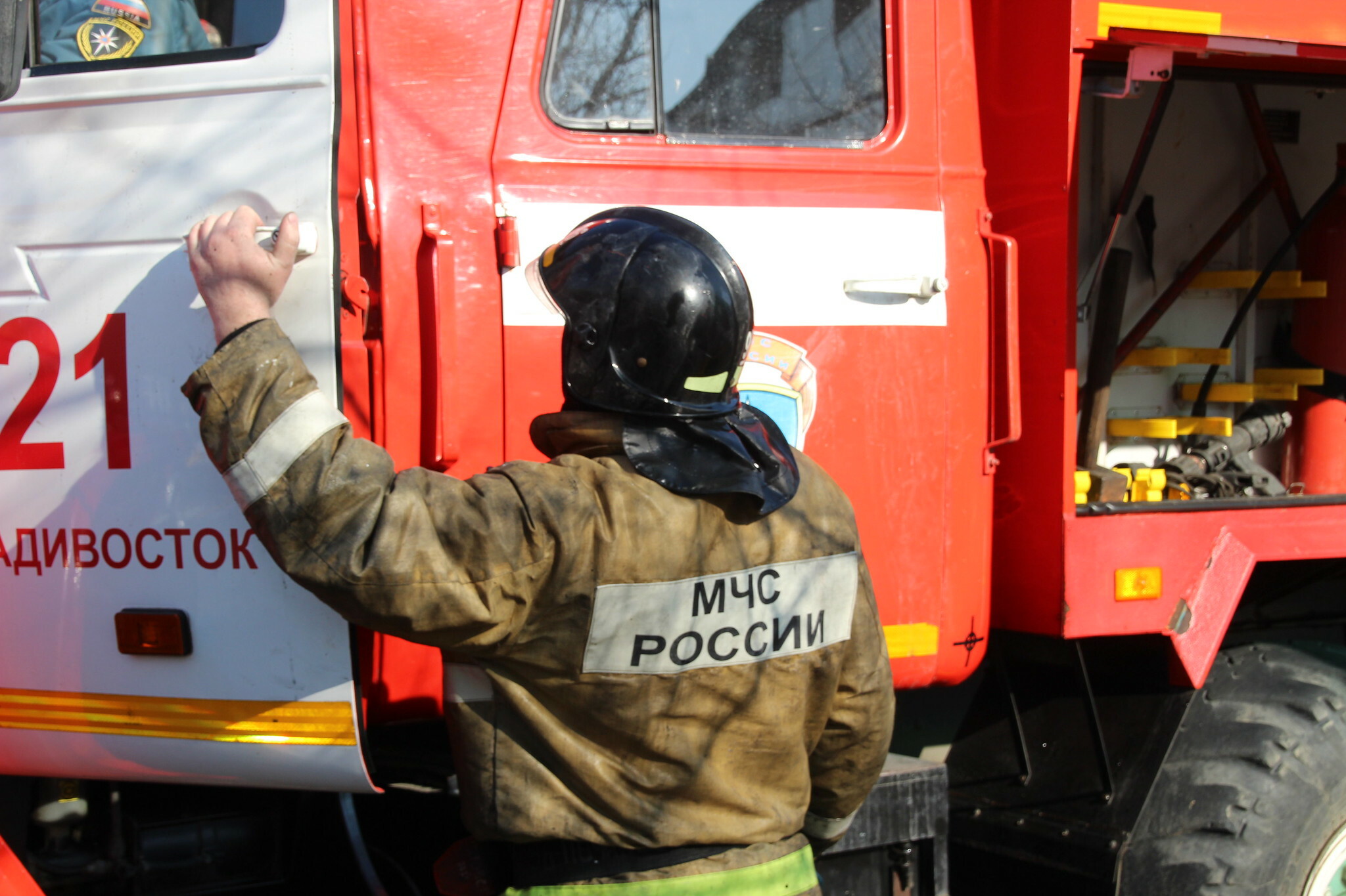 Пожар в центре Владивостока